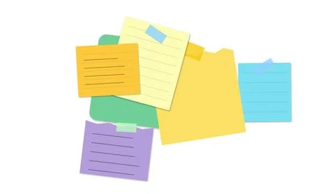 Colorful sticky notes with handwritten text Stock Illustration