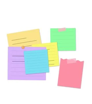 Colorful sticky notes with handwritten text Stock Illustration