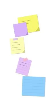 Colorful sticky notes with handwritten text Stock Illustration