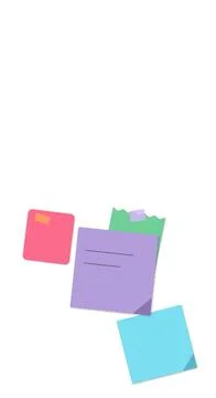 Colorful sticky notes with happy faces isolated Stock Illustration