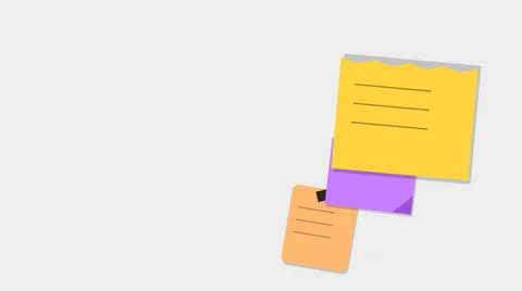 Colorful sticky notes icon set with paper clip Stock Illustration