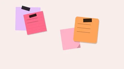 Colorful sticky notes with labels floating Illustrazione stock