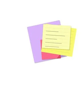 Colorful sticky notes with lines and text Stock Illustration
