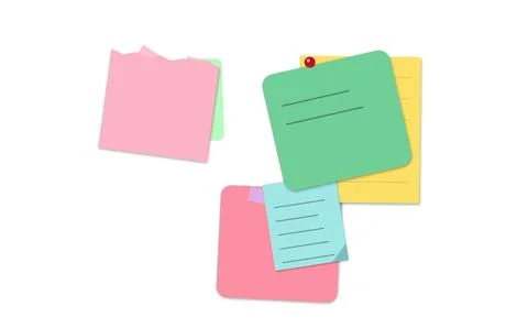 Colorful sticky notes with lines floating 스톡 일러스트