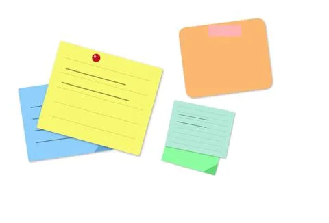 Colorful sticky notes with lines floating 스톡 일러스트