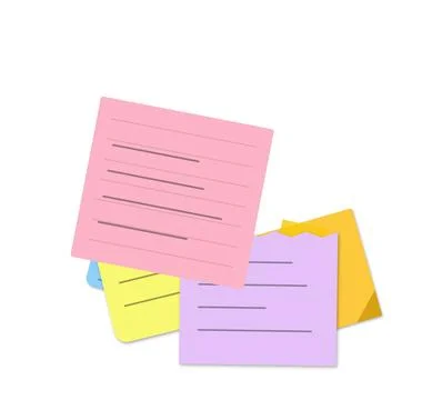 Colorful sticky notes with lines floating 스톡 일러스트