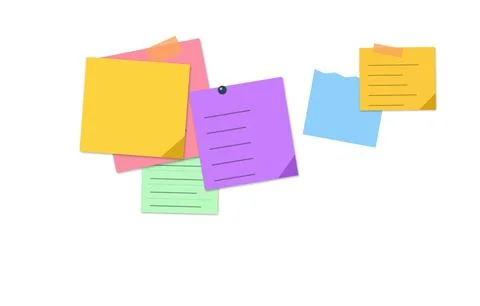 Colorful sticky notes with lines floating 스톡 일러스트