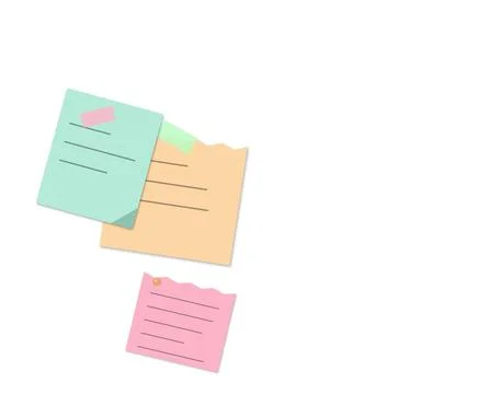 Colorful sticky notes with lines 스톡 일러스트