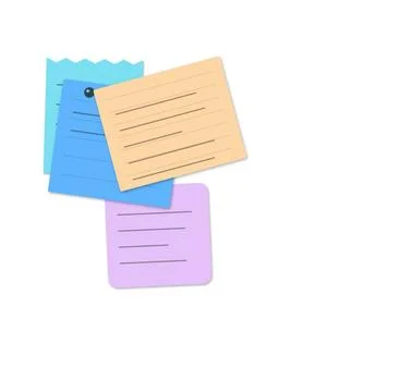 Colorful sticky notes with lines isolated 스톡 일러스트