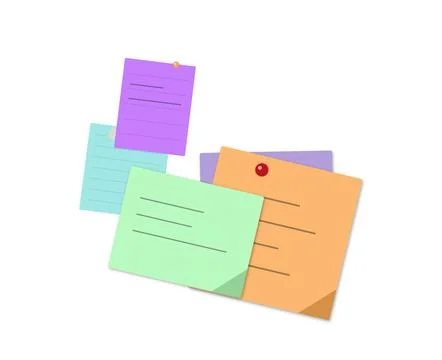Colorful sticky notes with lines isolated Stock Illustration
