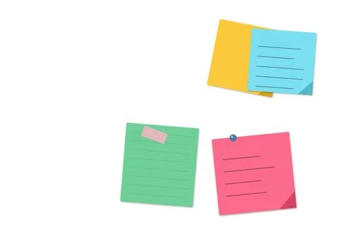 Colorful sticky notes with lines isolated Stock Illustration