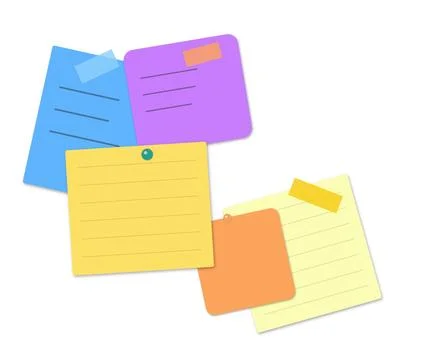 Colorful sticky notes with lines isolated Stock Illustration