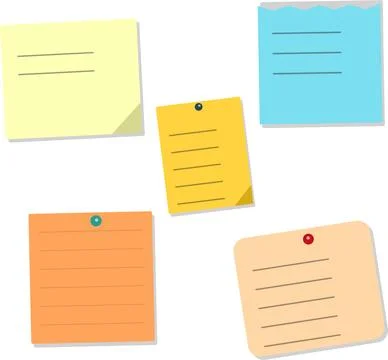 Colorful sticky notes with lines isolated Stock Illustration