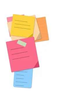 Colorful sticky notes with math symbols arranged Иллюстрация