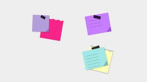Colorful sticky notes with messages floating Stockillustratie