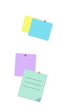 Colorful sticky notes with numbered pins Stock Illustration