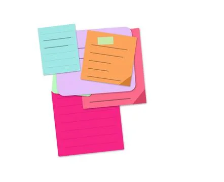 Colorful sticky notes with numbers and symbols Stock Illustration
