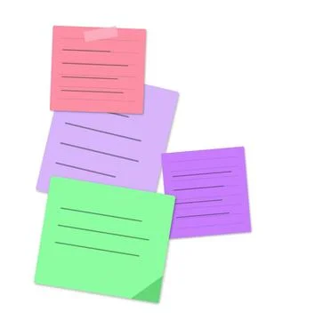 Colorful sticky notes with numbers and dots Stock Illustration