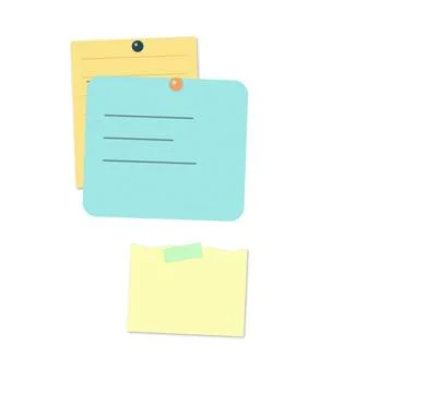 Colorful sticky notes organized on a flat surface イラスト素材