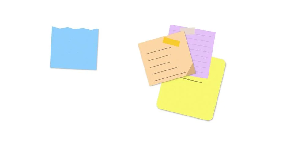 Colorful sticky notes with patterns and text Stock Illustration