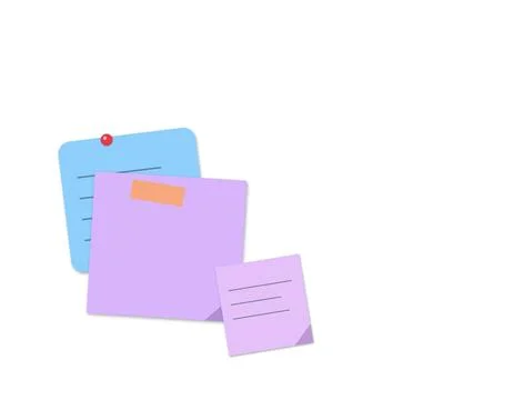 Colorful sticky notes on pink background Stock Illustration