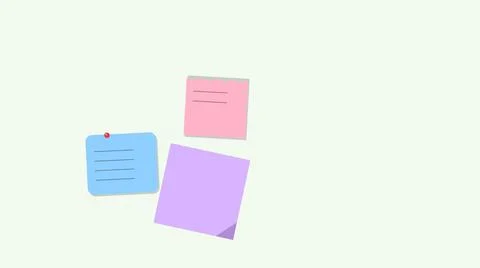 Colorful sticky notes with pins floating Stock Illustration