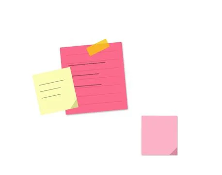 Colorful sticky notes on plain background Stock Illustration