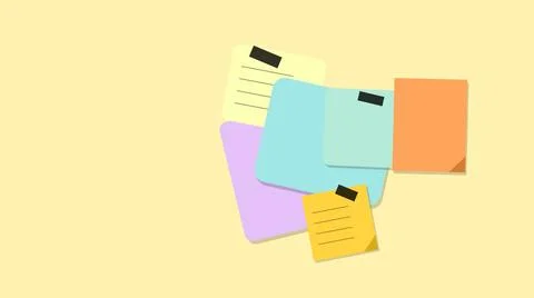 Colorful sticky notes on a plain background 库存插图