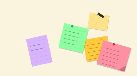 Colorful sticky notes with question marks floating Stock Illustration