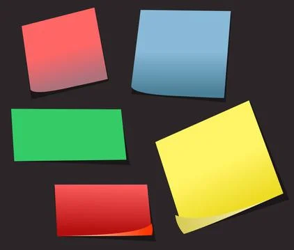 Colorful-sticky-notes-set Stock Illustration