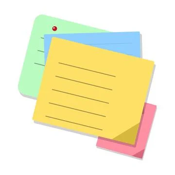 Colorful Sticky Notes Set Vector Illustration Office Paper Memo Stock Illustration