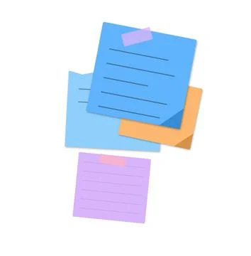 Colorful sticky notes stacked and floating 스톡 일러스트