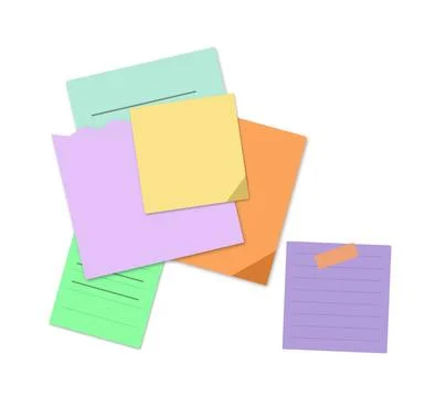 Colorful sticky notes stacked creatively 库存插图