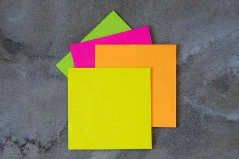 Colorful sticky notes on stone background Image Foto stock