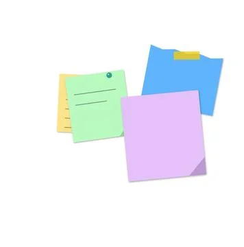Colorful sticky notes with tabs isolated Stock Illustration