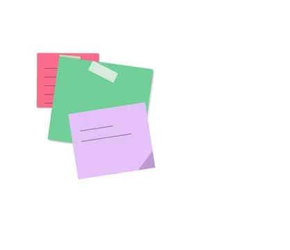 Colorful sticky notes with tabs isolated Stock Illustration