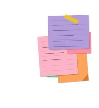 Colorful sticky notes with text and drawings Stock Illustration