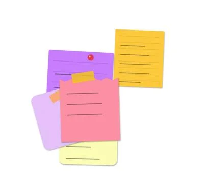 Colorful sticky notes with text floating in air 스톡 일러스트