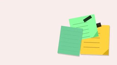 Colorful sticky notes with text floating 库存插图