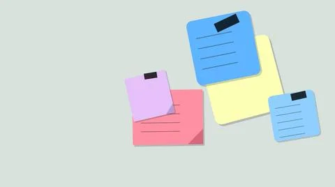 Colorful sticky notes with text floating Stockillustratie