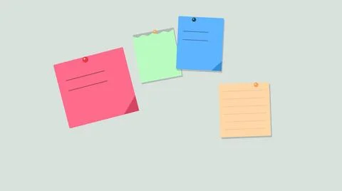 Colorful sticky notes with text floating in air Stock Illustration
