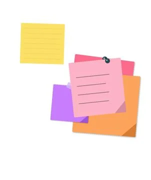 Colorful sticky notes with text isolated Stock Illustration