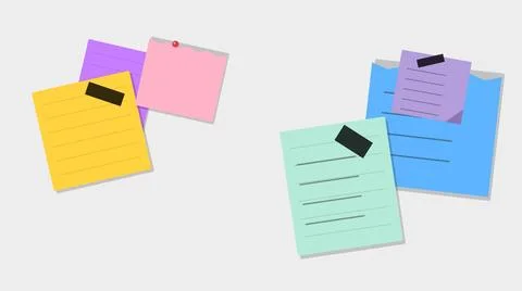 Colorful sticky notes with text organized Stock Illustration