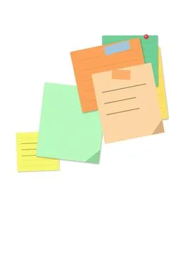 Colorful sticky notes with text on them Stock Illustration