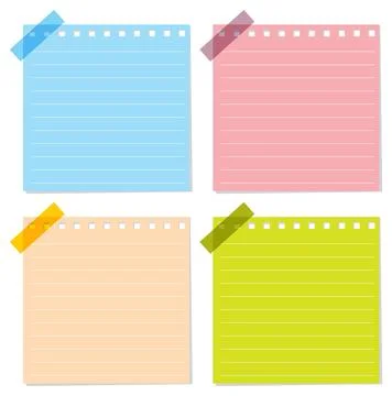 Colorful Sticky Notes Vector Illustration Illustrazione stock