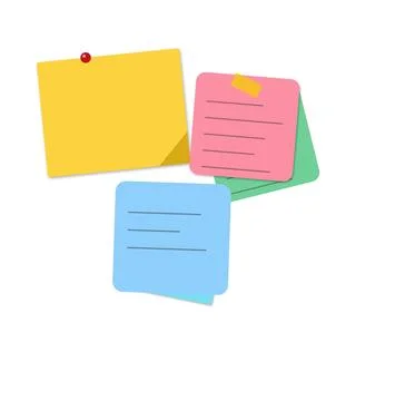 Colorful sticky notes on white background Stock Illustration