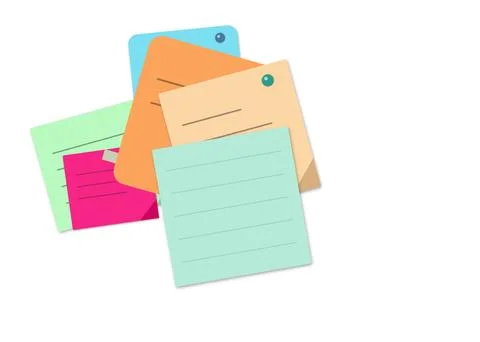 Colorful sticky notes on a white background Stock Illustration