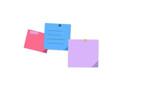 Colorful sticky notes on white background 库存插图