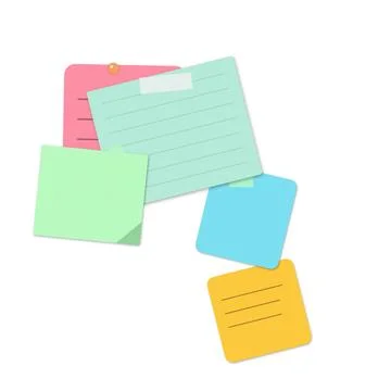 Colorful sticky notes on a white background Stock Illustration