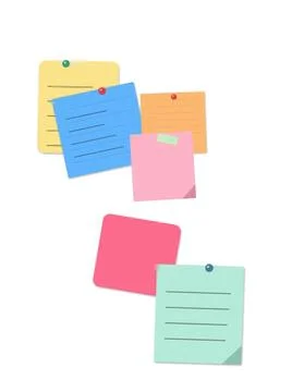 Colorful sticky notes on white background Stock Illustration